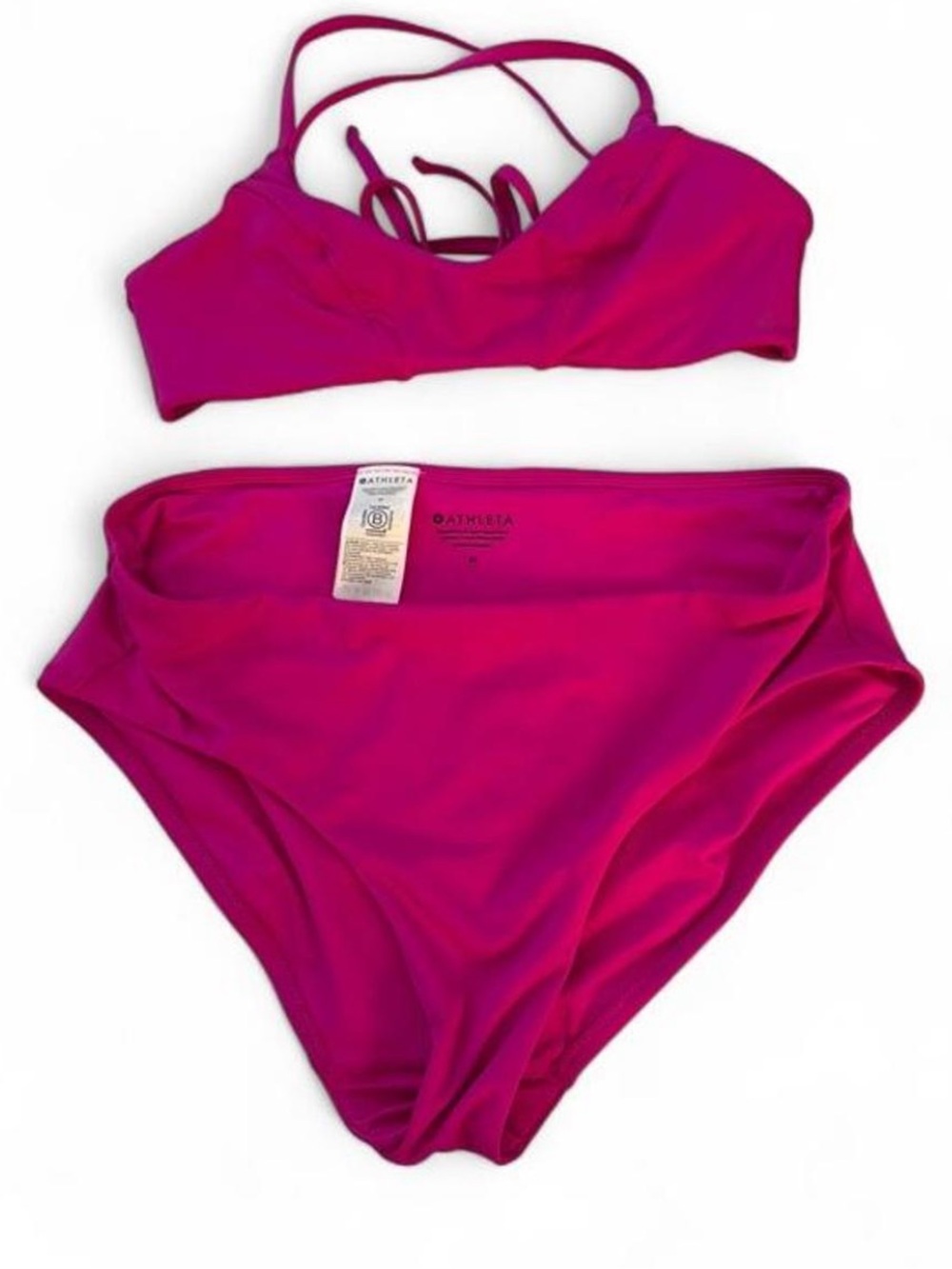 Athleta Magenta Two-Piece Bikini Set Top Size S Bottoms M